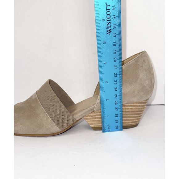 Eileen Fisher Hilly d’Orsay Pump Tan Suede Pointed Toe Wedge Slip On Neutral 7.5 - Picture 12 of 16